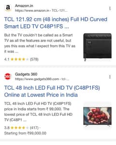 TCL smart curved led