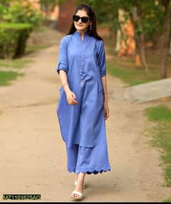 2pc women stitched cambric lawn suit
