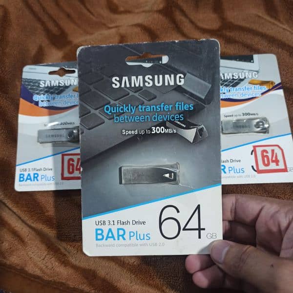 Samsung 64 GB USB RS 1200 | 8GB 350 | Camera card 16 GB Rs 1000 4