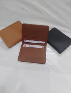 leather double card holder wallet