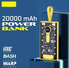 box pack 20000 mah transparent powerbank 66watt