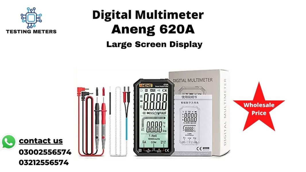 Aneng 620A Digital Multimeter AC/DC Current Voltage Desktop UPS Solar 0