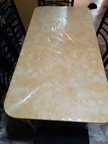 Glass Dining table for 6 Persons with chair 2