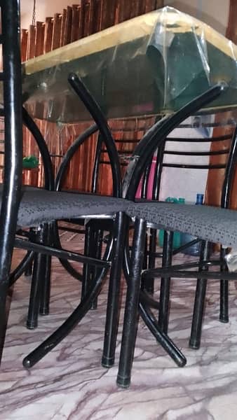 Glass Dining table for 6 Persons with chair 4
