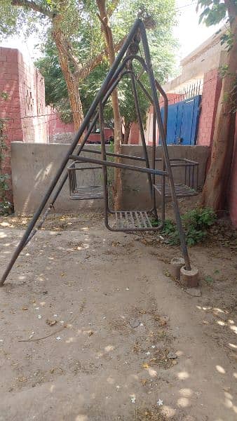 outdoor swing made of steel. 1