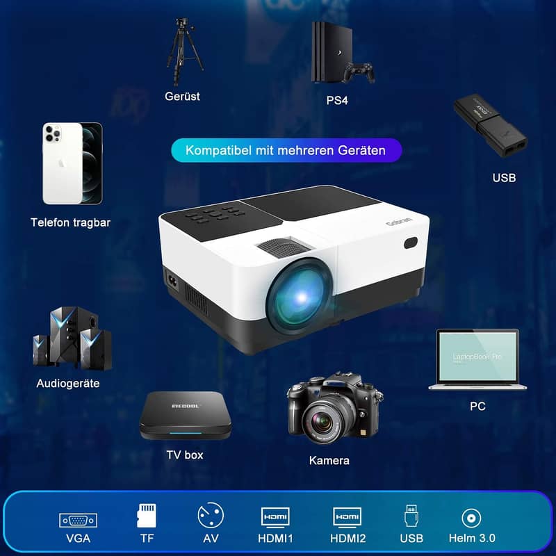 Projector WiFi Supports 1080P 6500Lux 2
