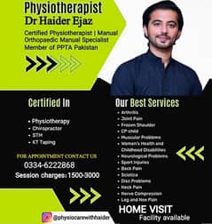 Physiotherapist Available for Home Services in Lahore only.