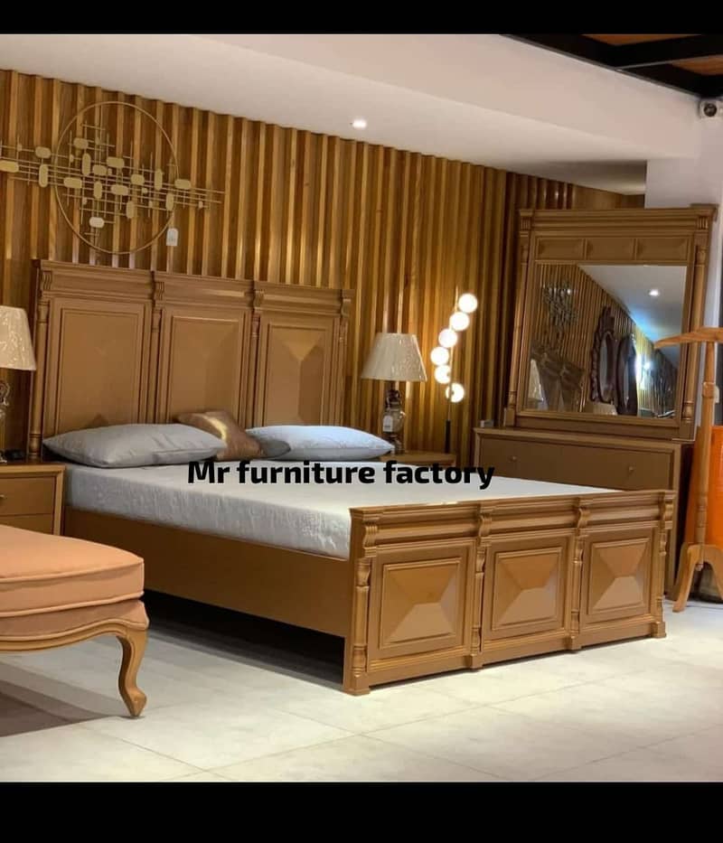 double bed set, sheesham wood bed set, king size bed set, complete 2