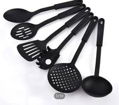 6 pieces nonstick cooking spoon  set black