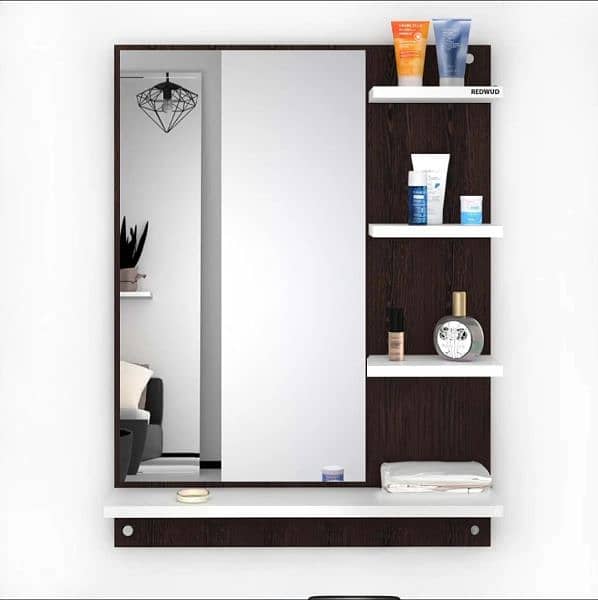 Wall Mount Drasing Mirror With Shelf Mekup Itam Hold 2