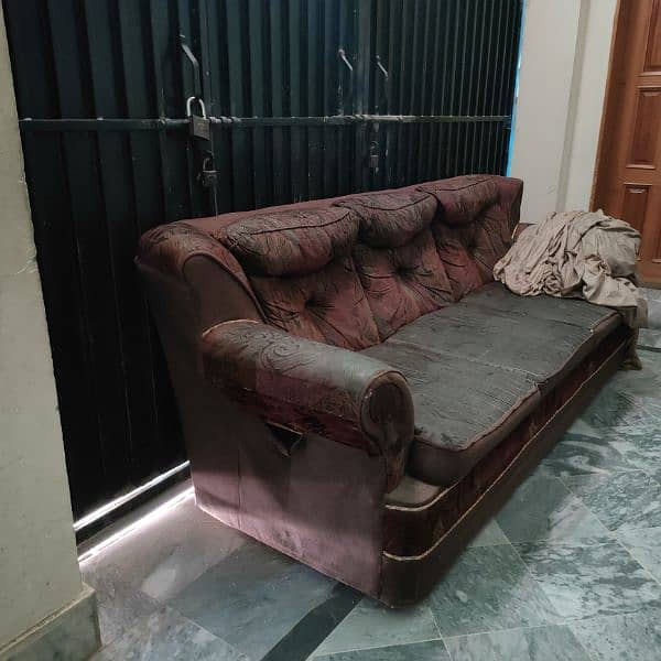 red color sofa good condition. 1