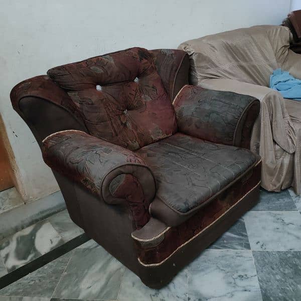 red color sofa good condition. 2