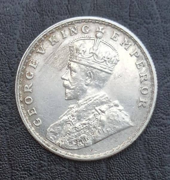 silver rupee British India George V antique coin 1