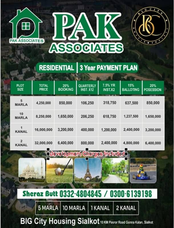 5 Marla Residential Plot File is Available in Big City Pasror Road Sialkot 6