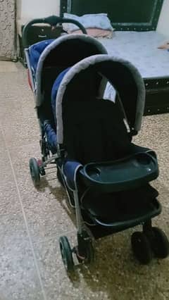 imported double seater foldable baby pram for 2 kids for sale