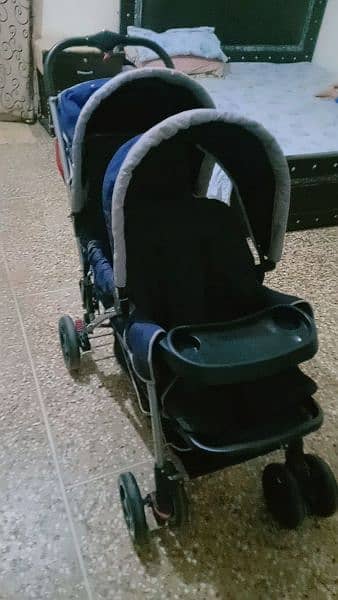 imported double seater foldable baby pram for 2 kids for sale 0