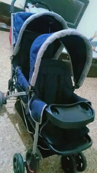 imported double seater foldable baby pram for 2 kids for sale 3