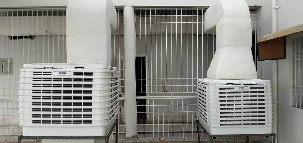 evaporative duct cooler and air fresh duct 14