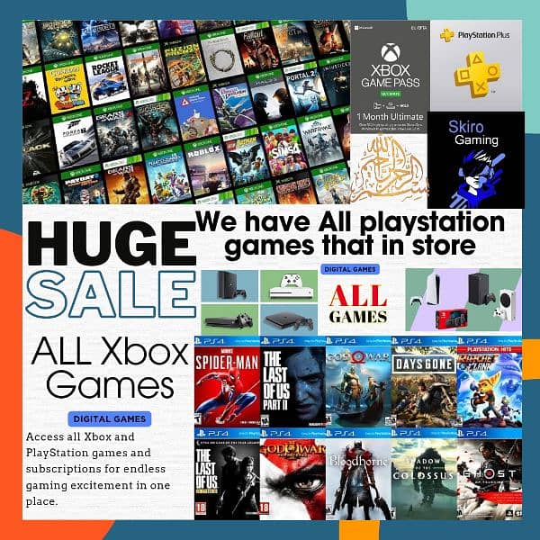 Xbox and playstation digital games available 0