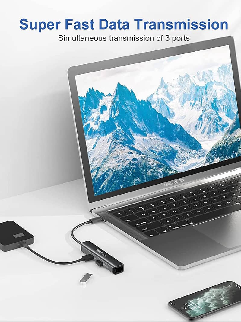 USB C Multiport Hub 4K 60Hz, Dockteck MacBook Pro M1 Adapter 5 in 1 6