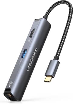 USB C Hub, USB C Dock with Ethernet RJ45 LAN 1Gbps Adapter, HDMI 4K