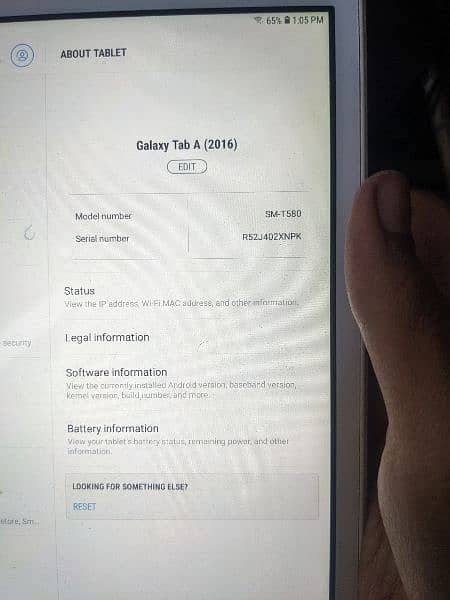 Samsung tab A6 (2016) 10" inch display 9