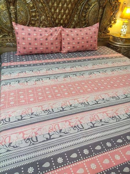 100%cotton bed sheets king size available and 2 pillow case 2
