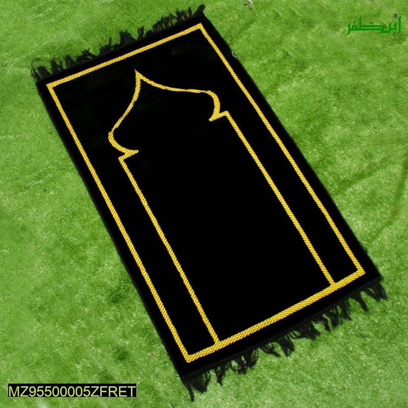 IBZ-Zafar Traditional Saudi Style Prayer Rug for Teen and adults-black 1