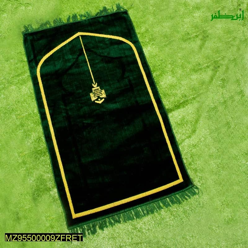 IBN-ZAFAR Traditional Saudi Style Prayer Mat for Teen and Adults-black 0