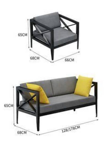 Metal sofa seta 4 seater 10