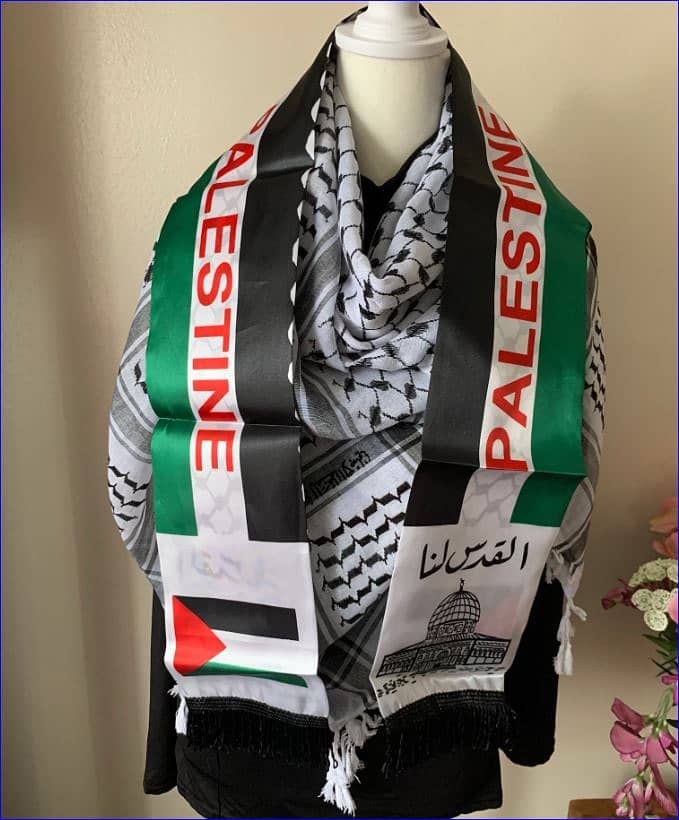 Palestine Flag , Palestine keffiyeh , Palestine Scarf  Muffler , Badge 12