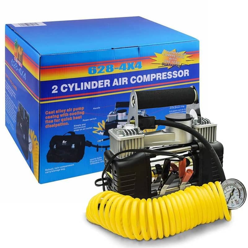 2 Cylinder Car Air Compressor 628 4 x 4 with 1 Year guarante 1