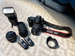 Canon EOS 70D with 3 Lens and Flash Gun excellent condition