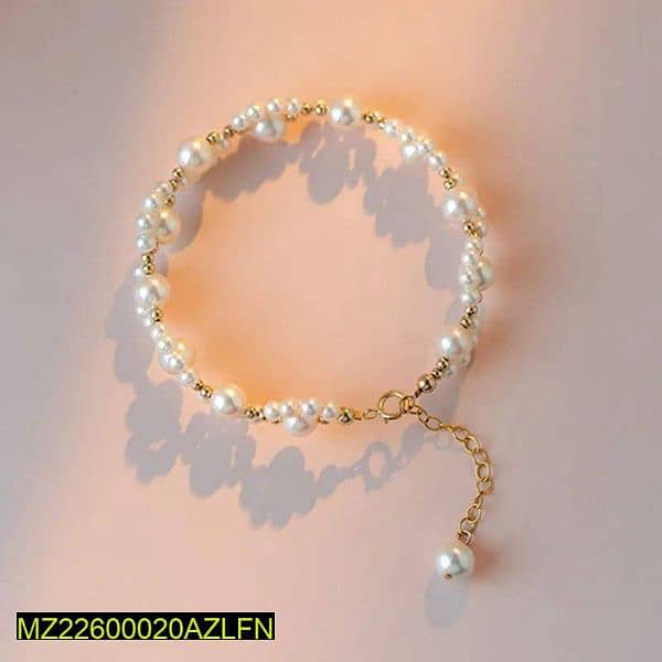 1 pc resin plated beautiful pearl bracelet 2