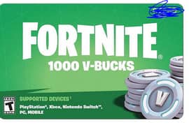 Fortnite 1000 VBUCKS Game Card  Rs 4000 | Pc,Xbox,PlayStaion etc |