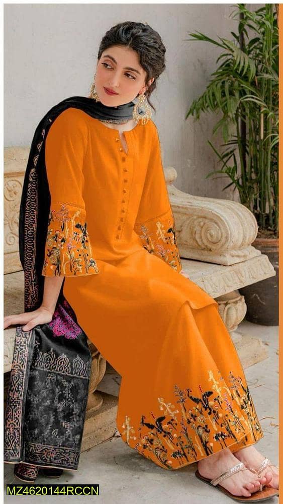3 pc womens unstiched lawn suits /Embroidered lawn suits for sale 0