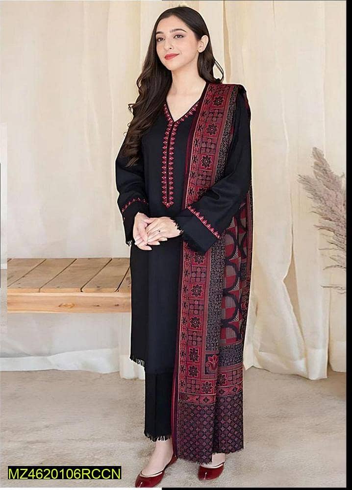 3 pc womens unstiched lawn suits /Embroidered lawn suits for sale 4