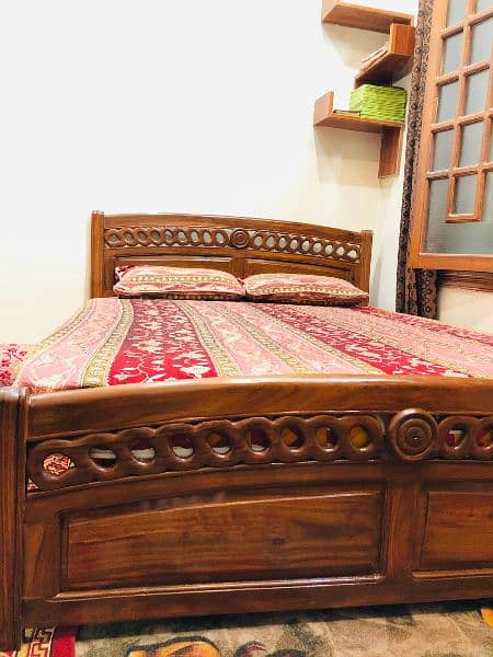 wooden double bed for sale 1