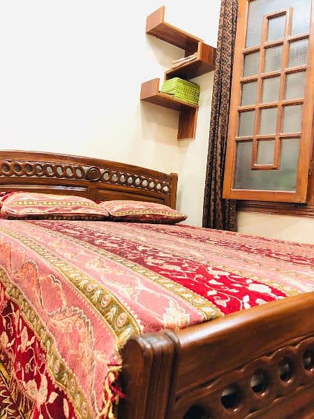 wooden double bed for sale 2