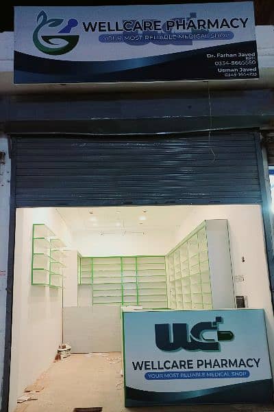 Racks and counter for medical store or pharmacy 2