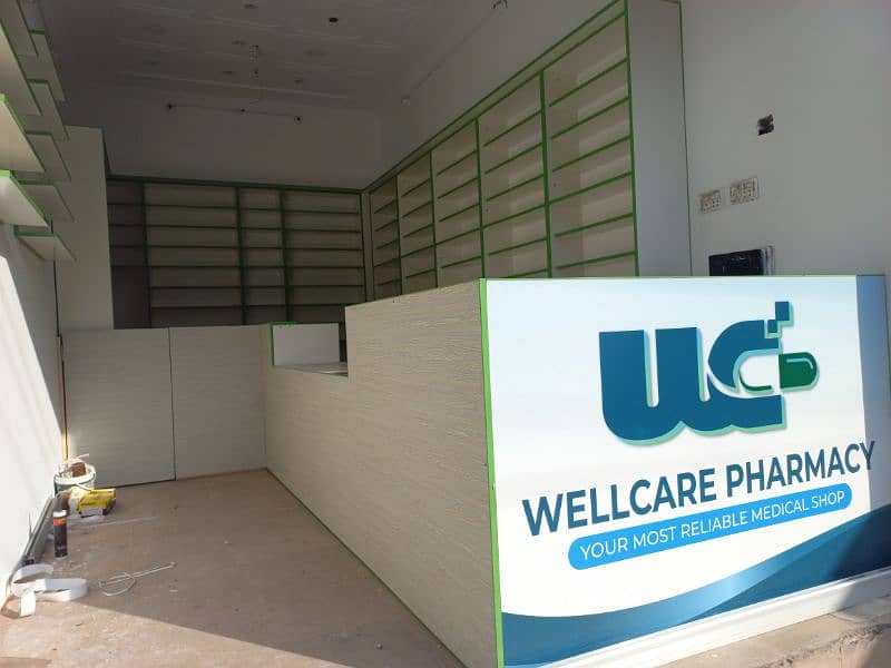 Racks and counter for medical store or pharmacy 4
