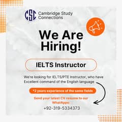 IELTS/PTE Instructor Required