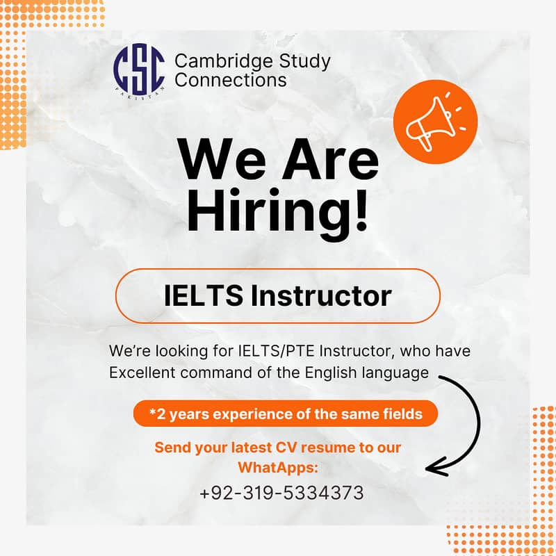 IELTS/PTE Instructor Required 0