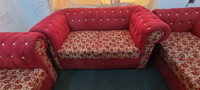 6 seater Velvet sofa set for sale 1