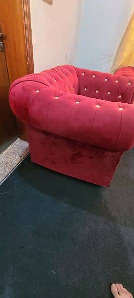 6 seater Velvet sofa set for sale 3