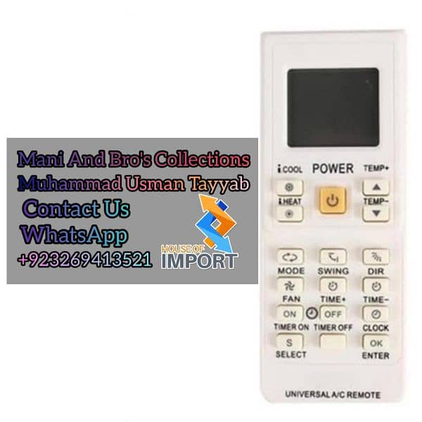 AC Remote Genuine and Universal Brand available 03269413521 0