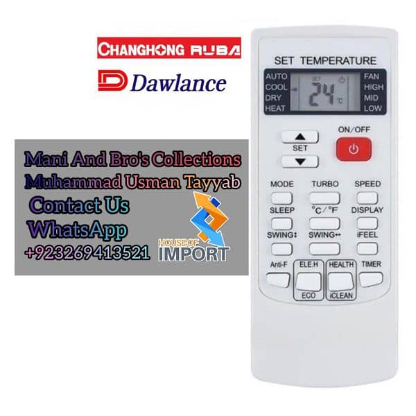 AC Remote Genuine and Universal Brand available 03269413521 9