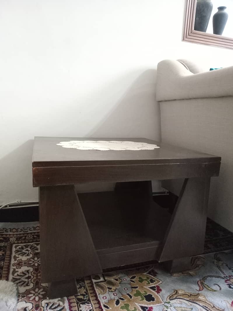 Wooden table set ( Center table with two side table) 2