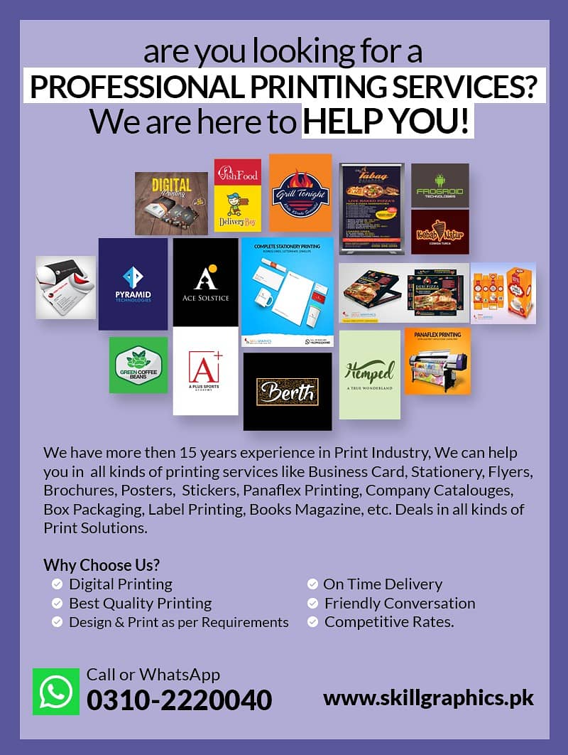 Skill Graphics: Panaflex Printing Karachi Services, & Business Card & 2