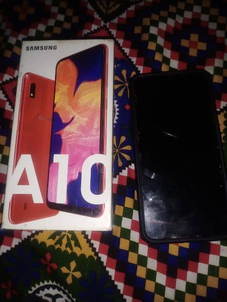 Samsung A10 with box and 3d cover 0